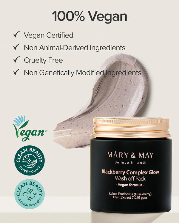 Mary & May Blackberry Complex Glow Wash Off Pack — 125 ml